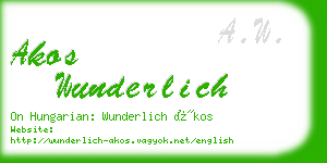 akos wunderlich business card